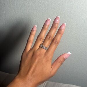 Caitlyn Minimalist .925 Crystal Stacking Ring Set - Size 8